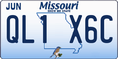 MO license plate QL1X6C