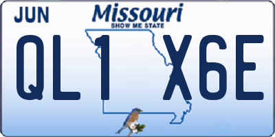 MO license plate QL1X6E