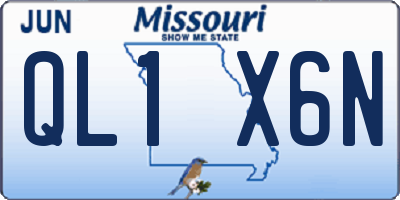 MO license plate QL1X6N