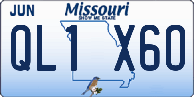 MO license plate QL1X6O