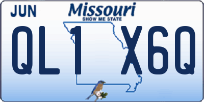 MO license plate QL1X6Q