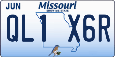 MO license plate QL1X6R