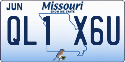 MO license plate QL1X6U
