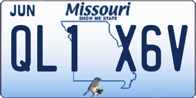 MO license plate QL1X6V