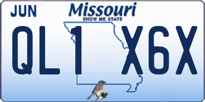 MO license plate QL1X6X