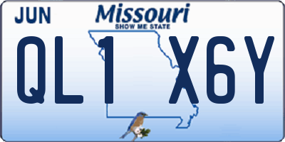 MO license plate QL1X6Y