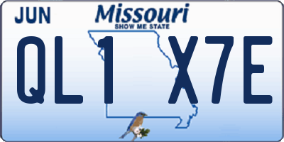 MO license plate QL1X7E