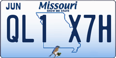 MO license plate QL1X7H