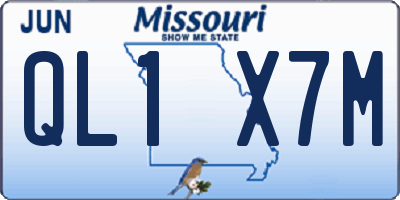 MO license plate QL1X7M