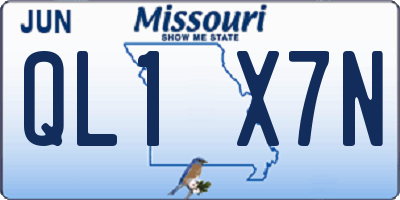 MO license plate QL1X7N