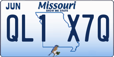 MO license plate QL1X7Q