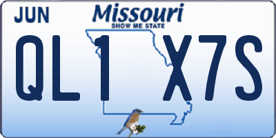 MO license plate QL1X7S