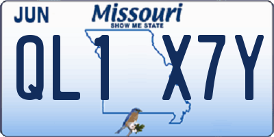 MO license plate QL1X7Y