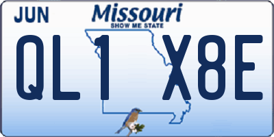 MO license plate QL1X8E