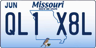 MO license plate QL1X8L