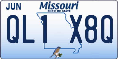 MO license plate QL1X8Q