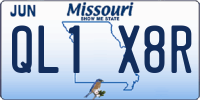 MO license plate QL1X8R