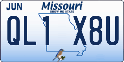 MO license plate QL1X8U