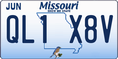 MO license plate QL1X8V