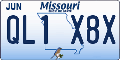 MO license plate QL1X8X