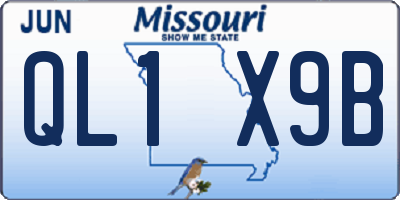 MO license plate QL1X9B