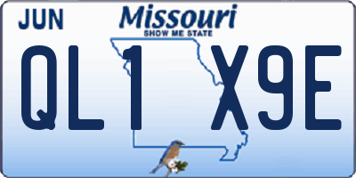 MO license plate QL1X9E