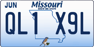 MO license plate QL1X9L