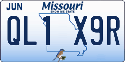 MO license plate QL1X9R