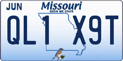 MO license plate QL1X9T