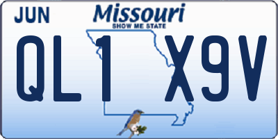 MO license plate QL1X9V