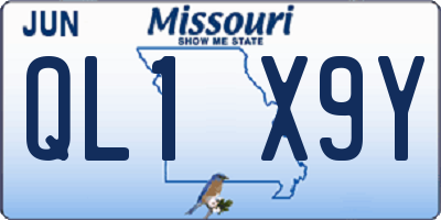 MO license plate QL1X9Y