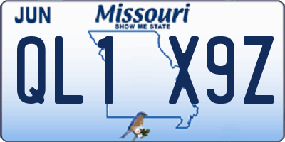 MO license plate QL1X9Z
