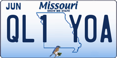 MO license plate QL1Y0A