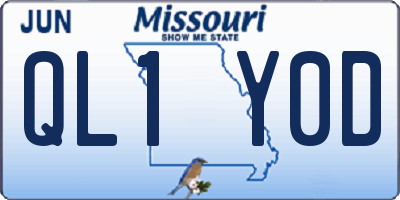MO license plate QL1Y0D