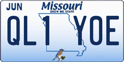 MO license plate QL1Y0E