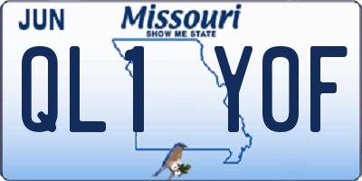 MO license plate QL1Y0F