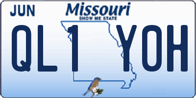 MO license plate QL1Y0H