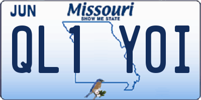 MO license plate QL1Y0I