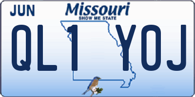 MO license plate QL1Y0J