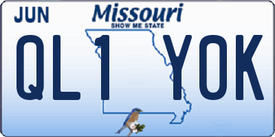 MO license plate QL1Y0K