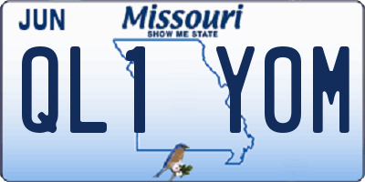 MO license plate QL1Y0M