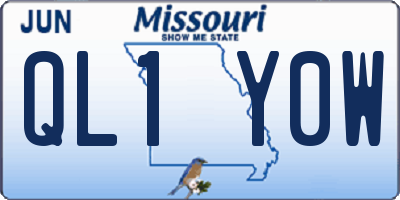MO license plate QL1Y0W