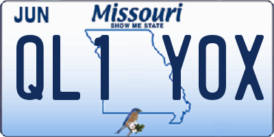 MO license plate QL1Y0X