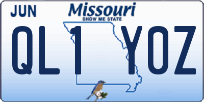 MO license plate QL1Y0Z