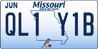 MO license plate QL1Y1B