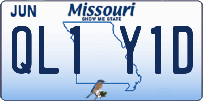 MO license plate QL1Y1D