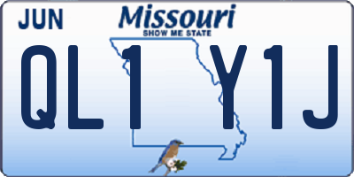 MO license plate QL1Y1J