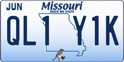 MO license plate QL1Y1K