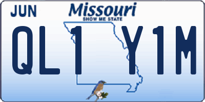 MO license plate QL1Y1M