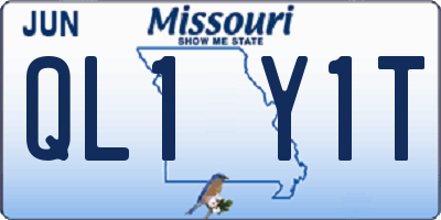 MO license plate QL1Y1T